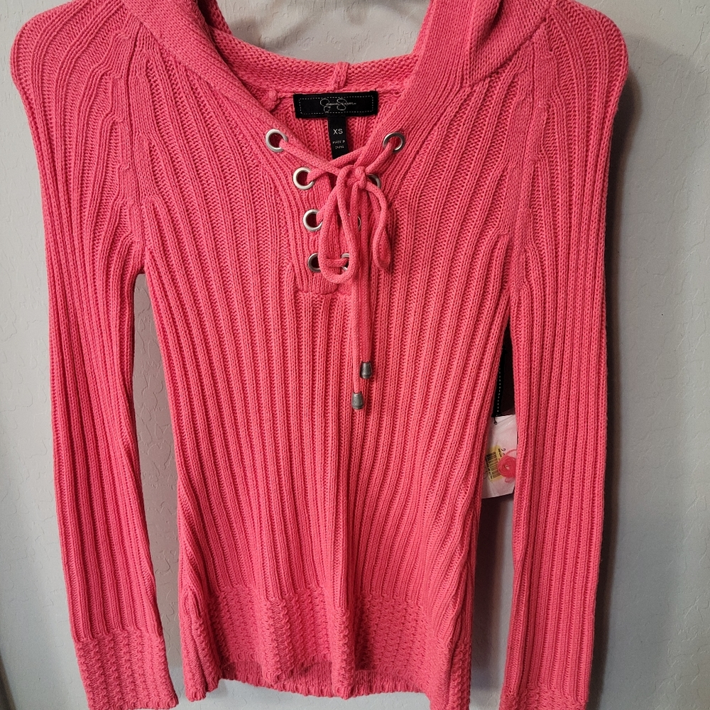 Jessica Simpson coral hooded sweater